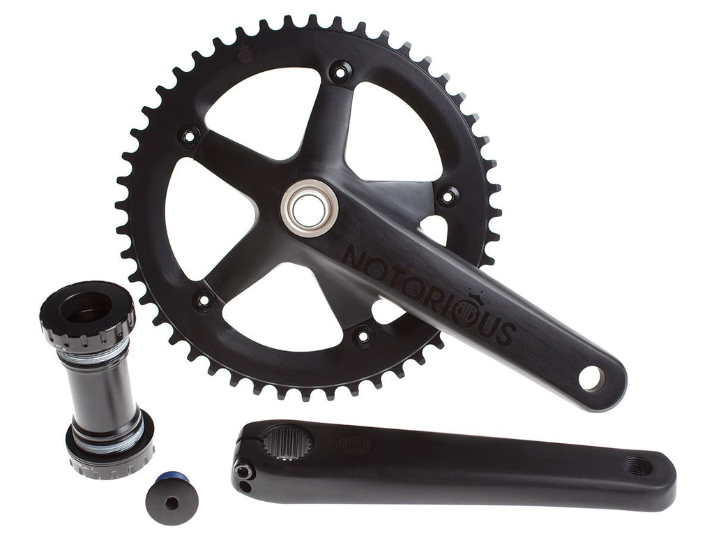 BLB NOTORIOUS TRACK CRANKSET - BLACK