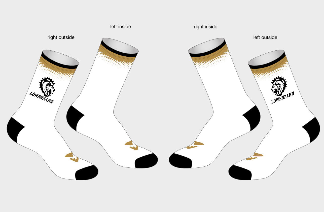 Cuore Dandelion Cycling Socks Long White and Black 